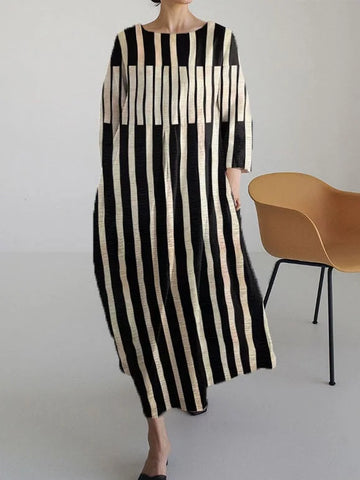 Vintage Striped Middi Dress