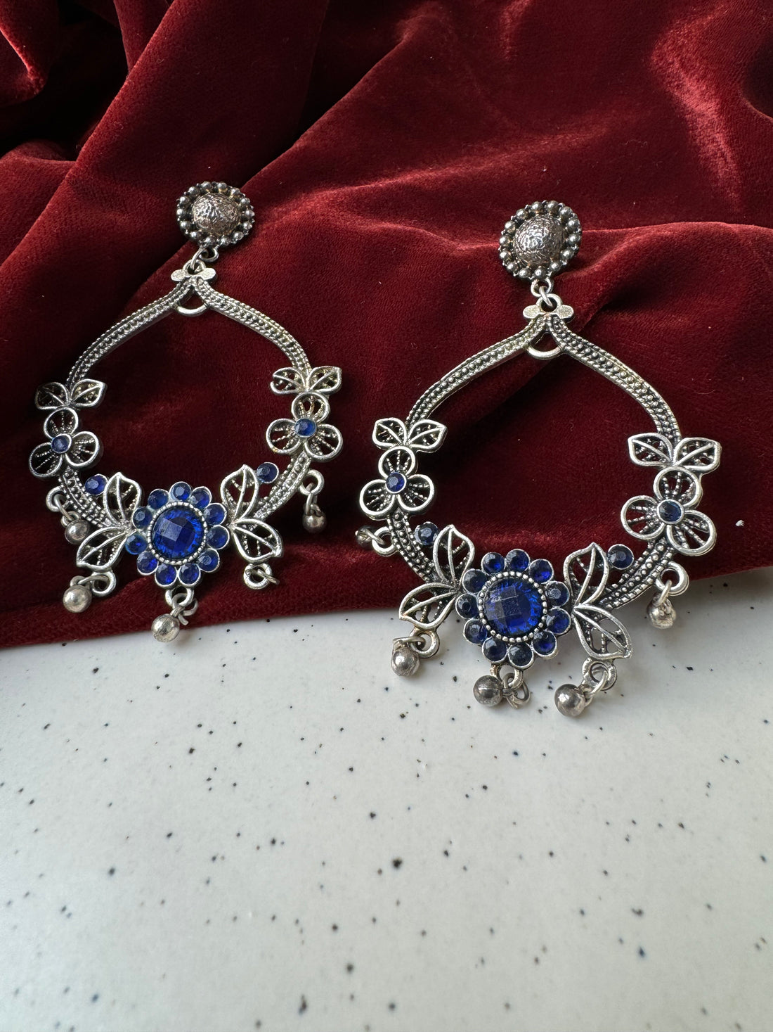 Gauravi Chandelier German Silver Earrings