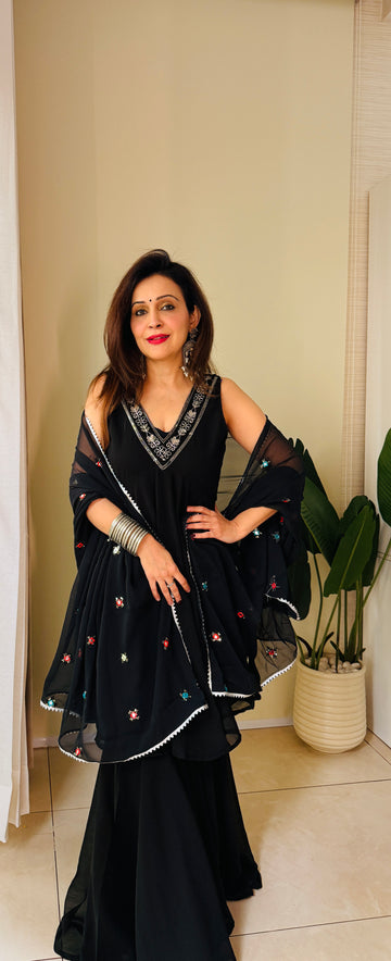 Black Elegance Sharara Set