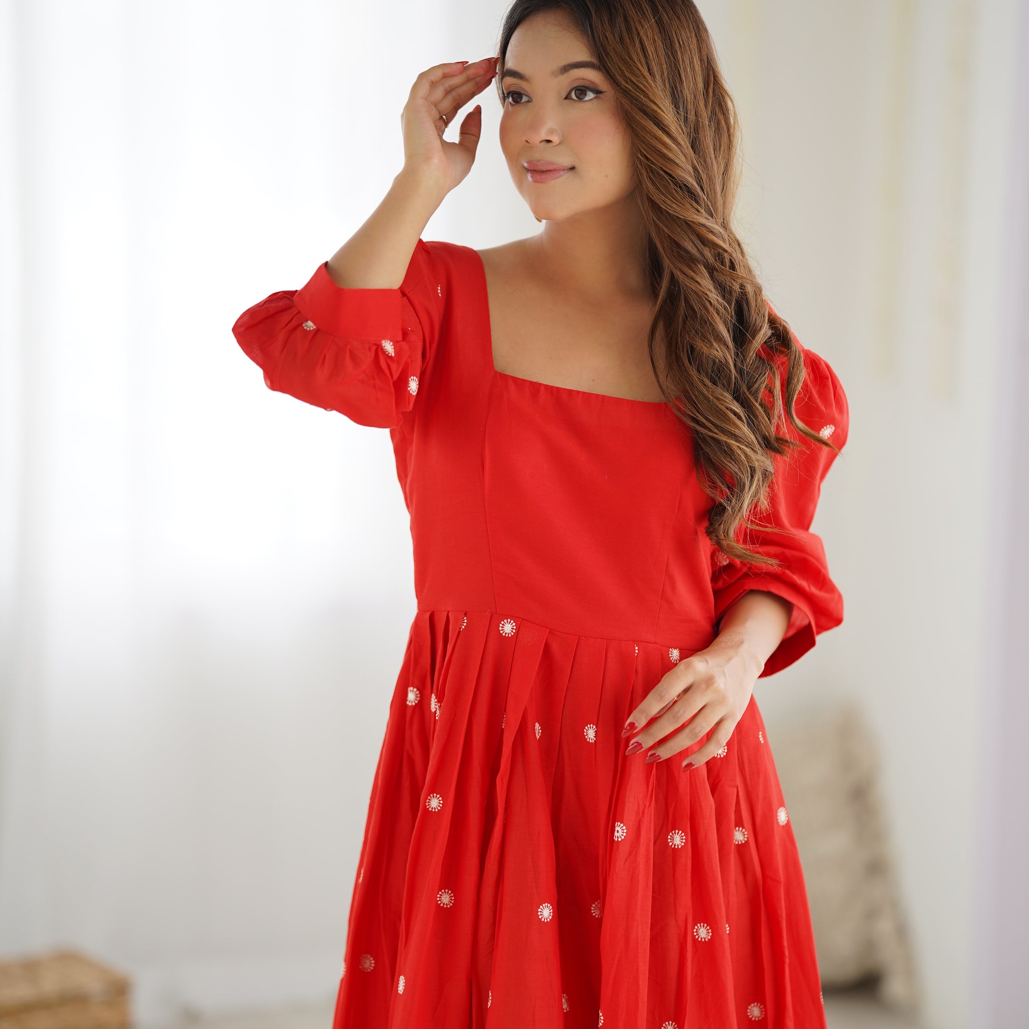 Scarlet Blossom Midi