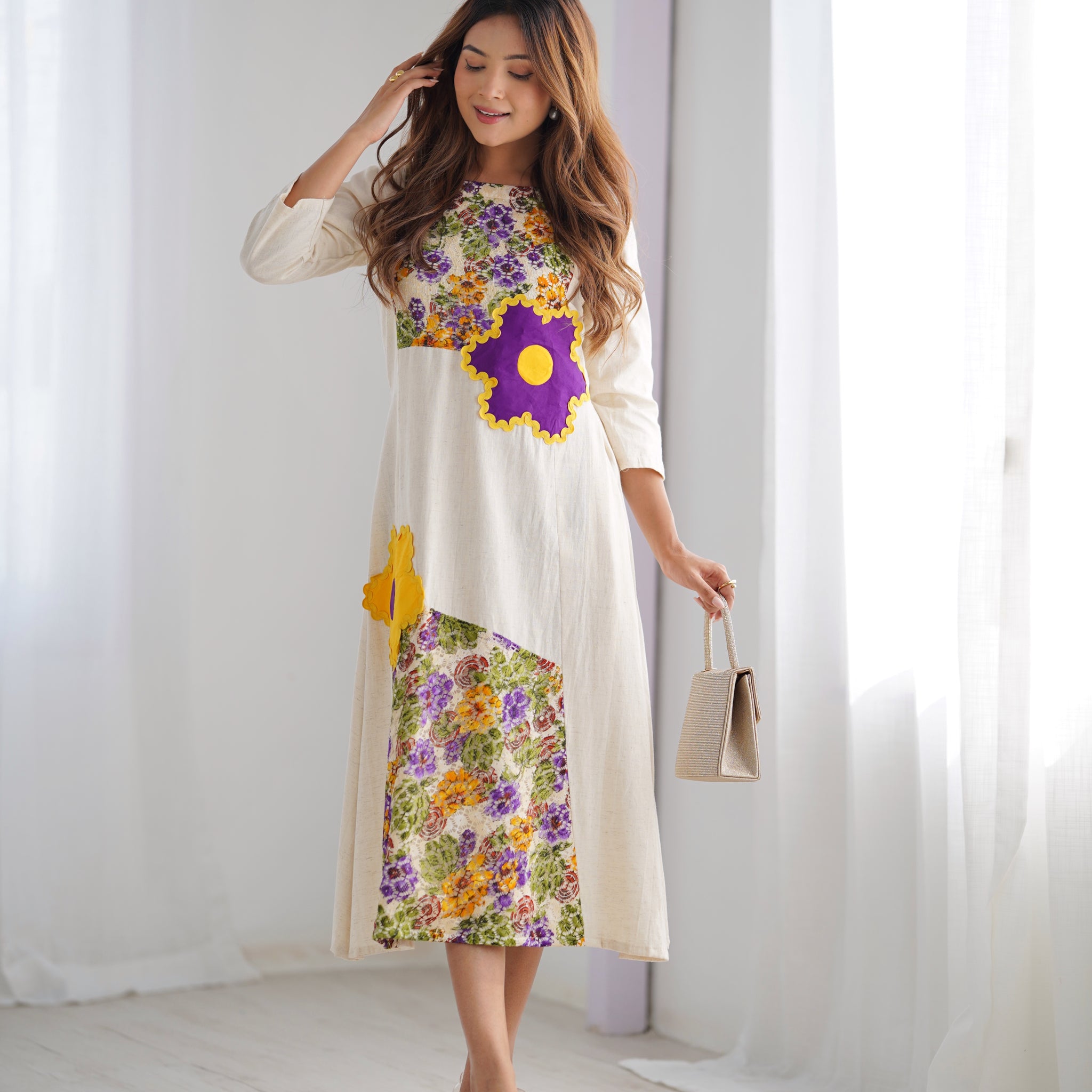 Bold Floral Accent Midi