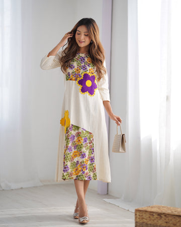 Bold Floral Accent Midi