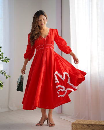 Elegant Scarlet Daydream Dress