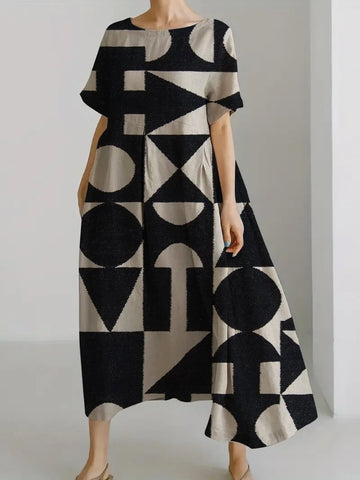 Geometric Print Midi  Dress