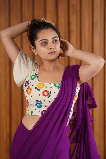 Khadi Era saree with Embroidery Blouse